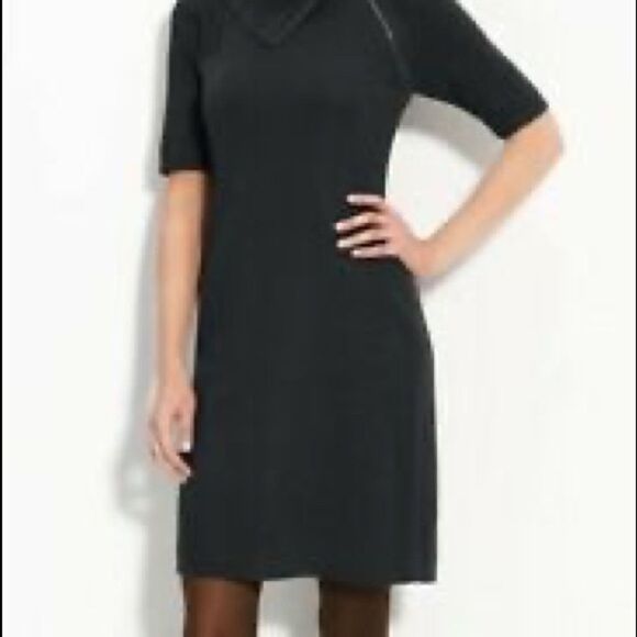 Calvin Klein Size Small Black Short Sleeve Ribbed Knit Sheath Sweater Dress - Picture 11 of 11